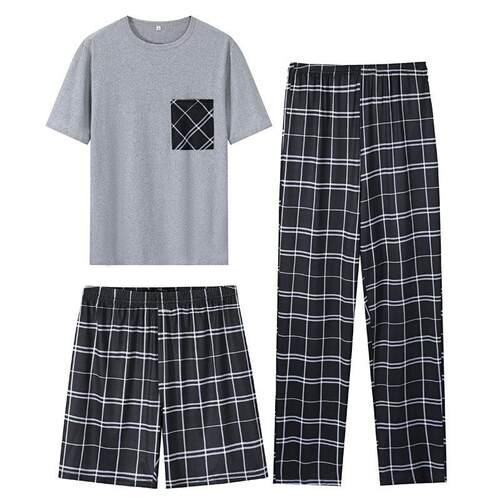 Round Neck Short Sleeve Pocket Tee & Elastic Waist Pants &