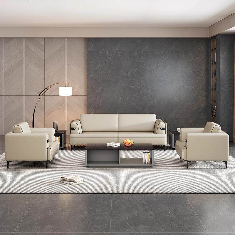 办公室沙发简约三人位商务接待会客休息区洽谈茶几组合三件套