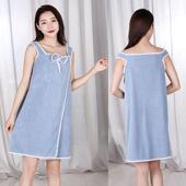 大口袋浴巾小清新风格 防水浴袍女款 吊带淋浴裙 夏季