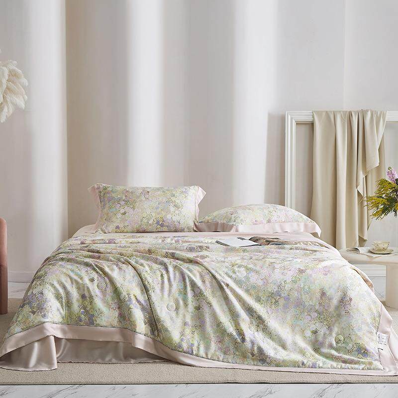 天丝桑蚕丝夏凉被丨真丝滑更沁凉60支兰精LF天丝夏被四件套可机洗