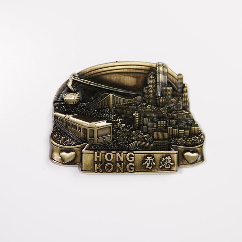香港旅游巴士帆船纪念品立体金属软胶冰箱贴HongKong伴手礼品礼物