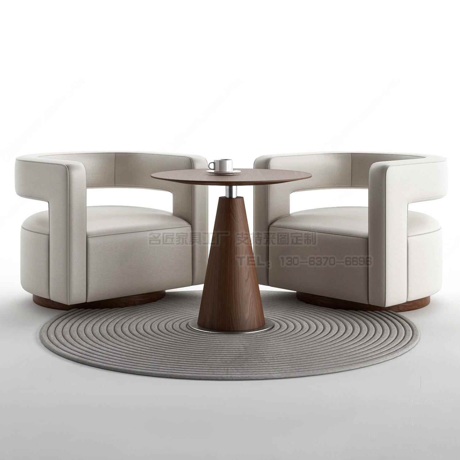 休闲 单人沙发茶几组合休息区商务酒店会客区洽谈接待一桌两椅组