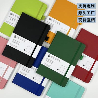 美式薄脆本点印笔记本A5绑带商务办公本子高颜值学生手账本记事本现货