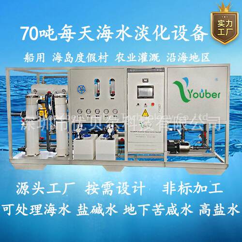 70吨每天苦咸水盐水海水淡化设备去离子反渗透水处理设备
