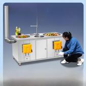 新款 农村无烟柴火灶烧木柴家用双灶台304不锈钢移动大铁锅材火炉