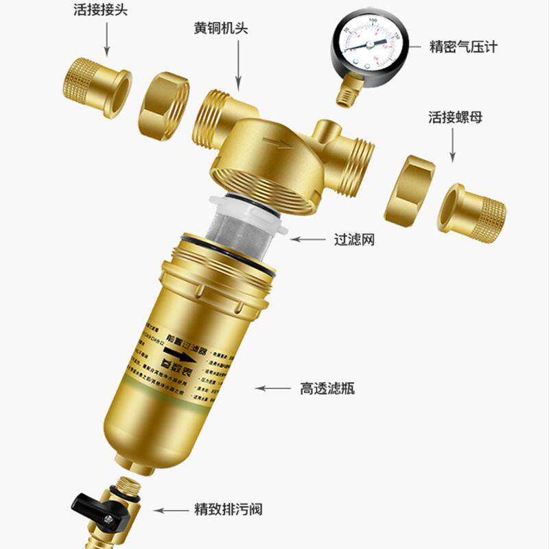 全屋地暖前置过滤器家用壁炉暖气管净水电热水器自来水管道净化
