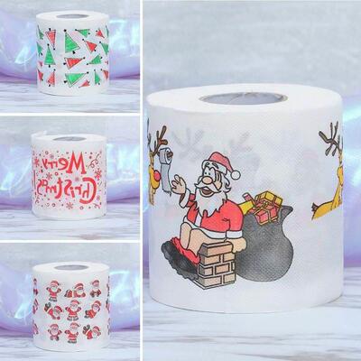 10pc Christmas Pattern Roll Paper Christmas Decorations