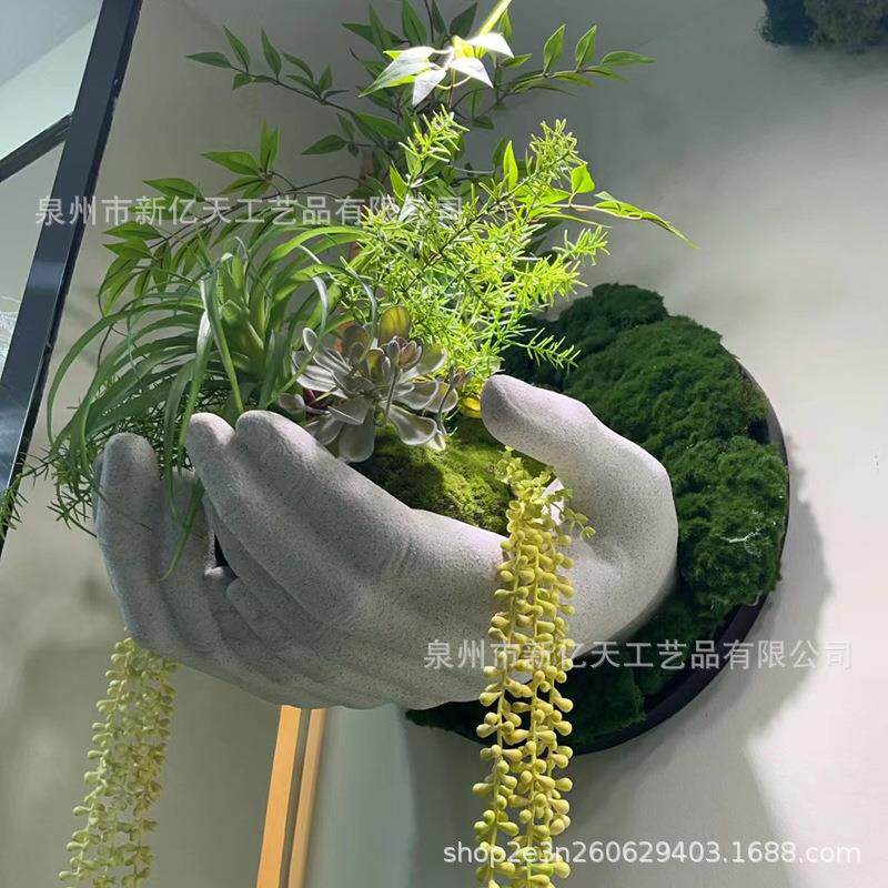 创意壁挂仿真手掌花盆雕塑绿植吊篮多肉植物室内阳台客厅装饰摆件