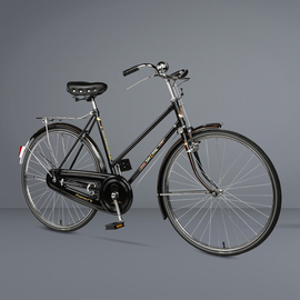 老上海凤凰26寸传统老式复古杆闸男女线刹轻磅载重老式自行车