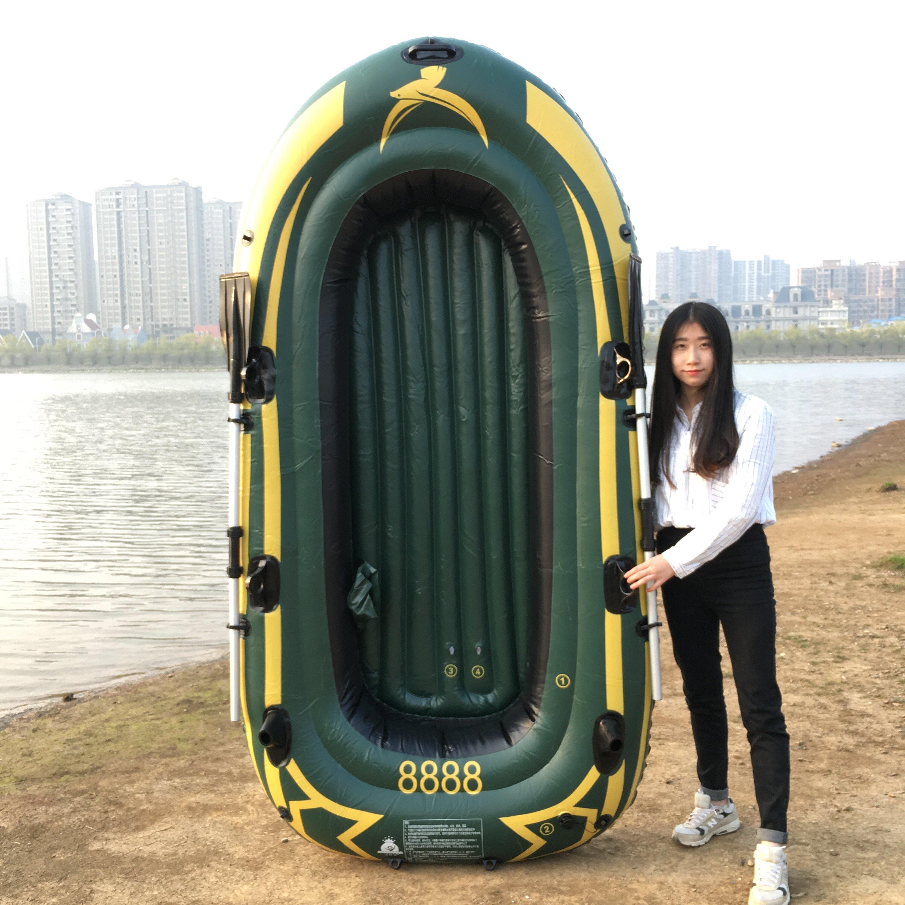 橡皮艇加厚钓鱼船皮画艇双人气垫船耐磨充气船三人皮艇四人漂流船