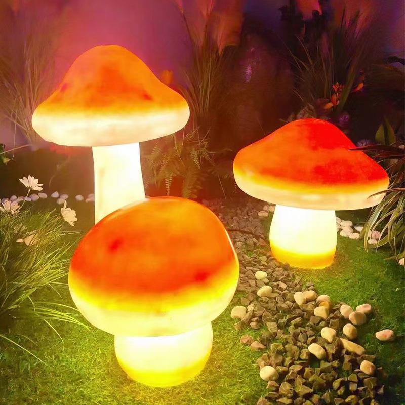 别墅花园装饰植物草坪灯户外灯光小品雕塑摆件景区发光仿真蘑菇灯