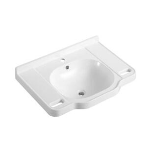 养老院无障碍微晶石一体现代简约带扶手残疾人老人院单盆洗脸台盆