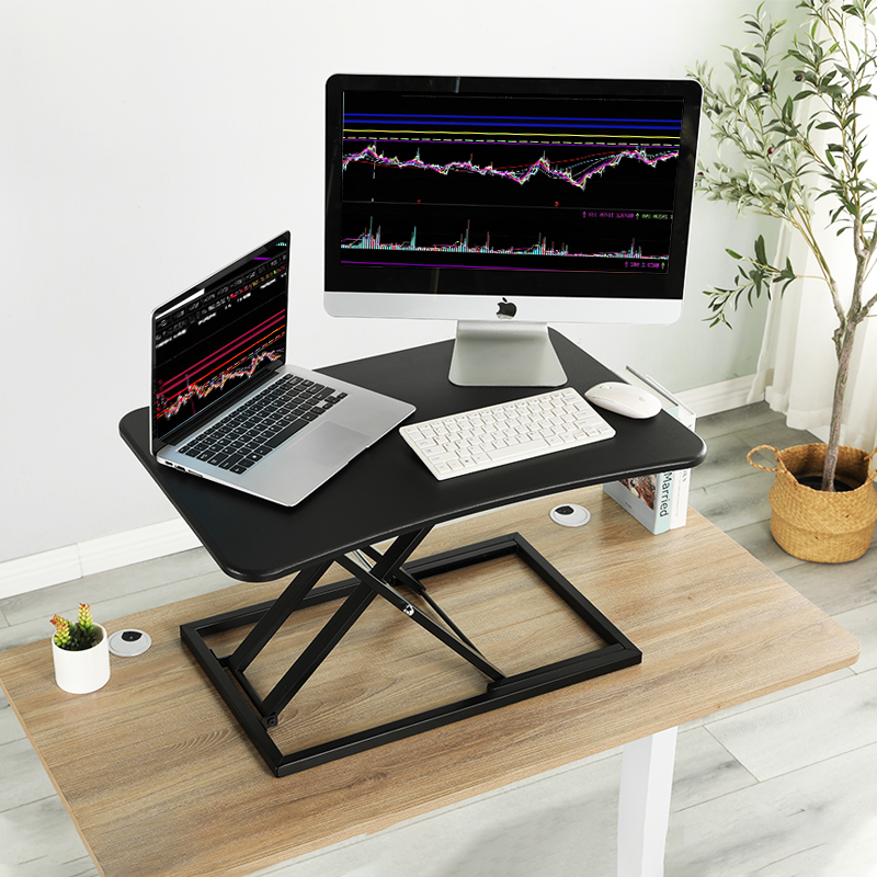 站立工作电脑架升降架台式折叠办公台增高架站着办公笔记本支架