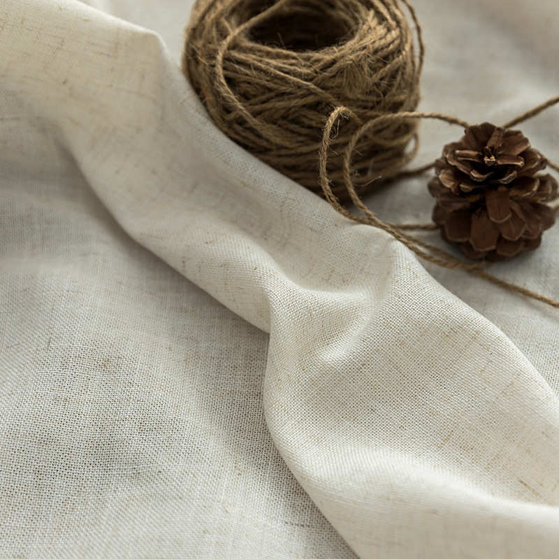 日式半纯色质感亚家纺亚麻遮光客厅简约麻纱窗纱赫纱帘窗帘阳台绵