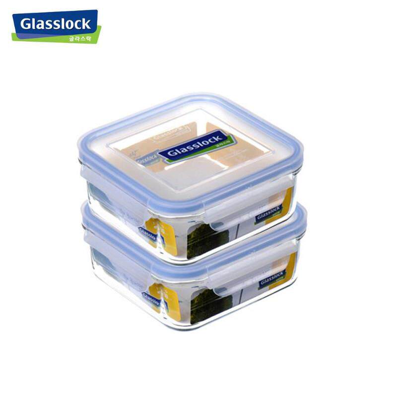 glasslock玻璃保鲜盒微波炉饭盒上班族带盖子方形加热碗密封便当