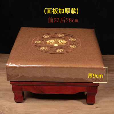 加厚加高款实木拜凳家居礼佛跪凳四脚皮拜椅寺庙拜佛敬佛跪拜垫