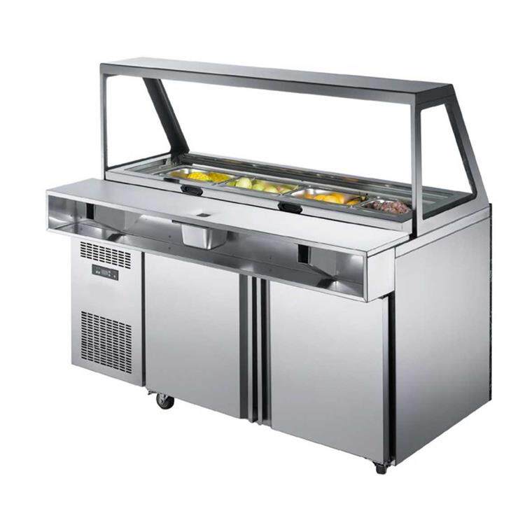 新款气缸柜三文治工作台沙拉披萨展示工作台不锈钢冷藏柜