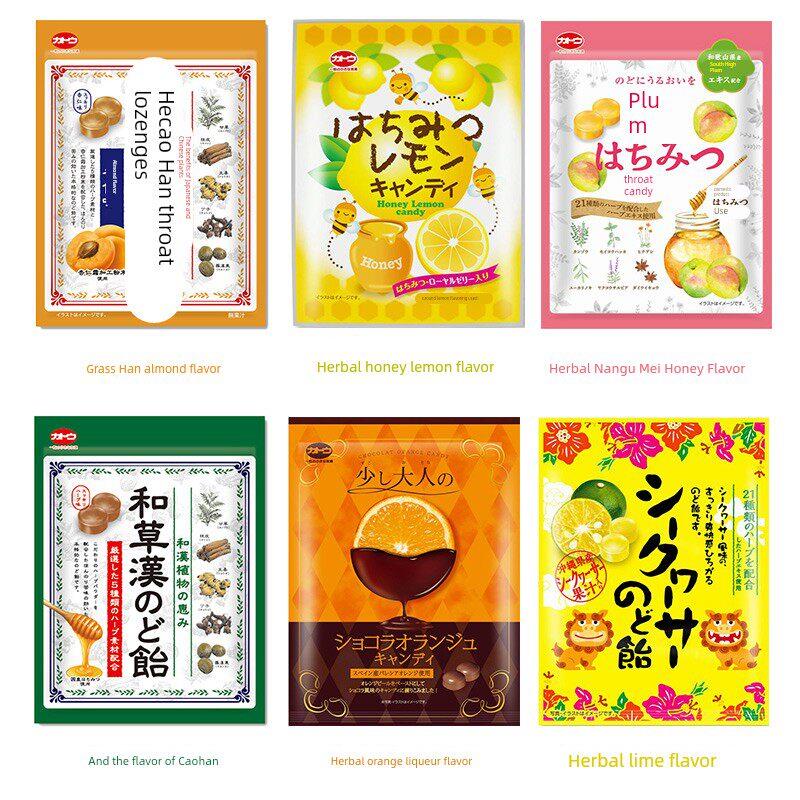 日本进口加藤制果和草汉杏仁味润喉糖蜂蜜梅子味袋装独立包装糖果