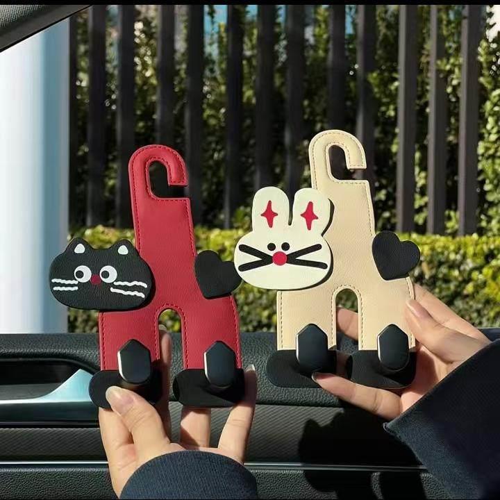 猫咪车载挂钩汽车座椅背后排车内包包挂钩卡通多功能隐藏式收纳钩