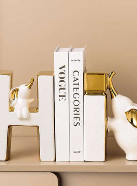 柜轻书立书柜奢酒柜玄关摆件电视柜客厅高档大象装饰品斗书档创意