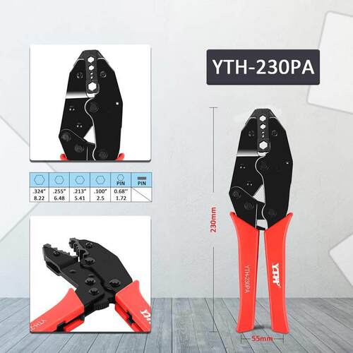 YTH-230PA压线钳冷压绝缘接线端子棘轮式压线钳 管形端子压接钳