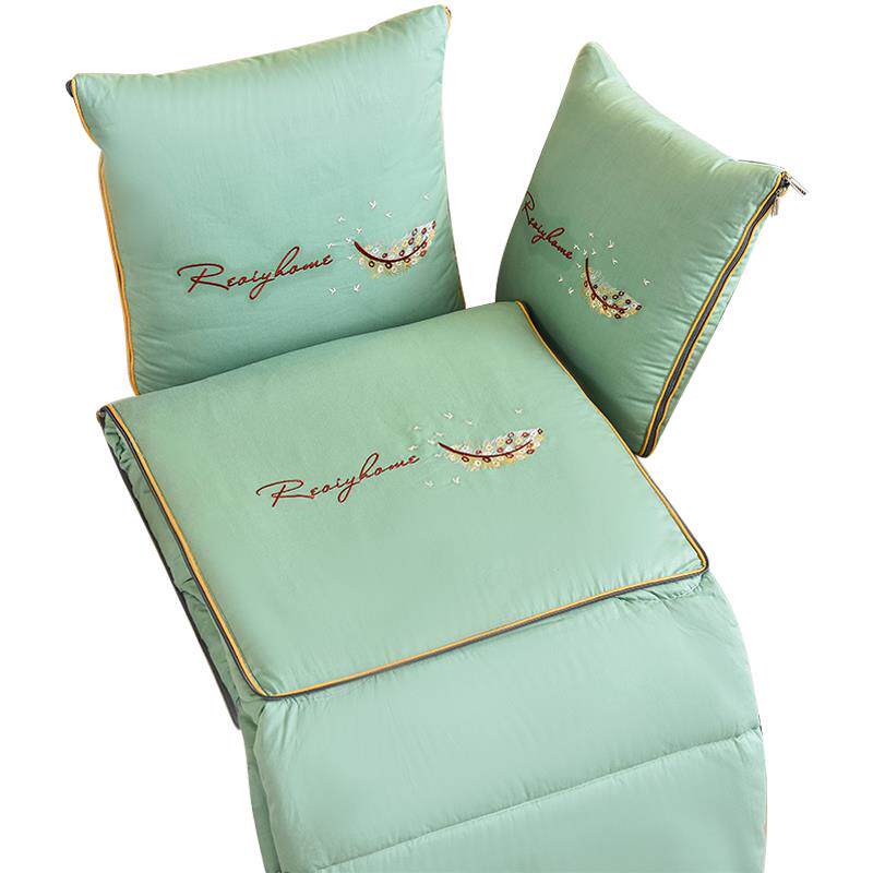 全棉大豆抱枕被子两用汽车靠枕车载抱枕四季通用车上用纯棉抱枕被