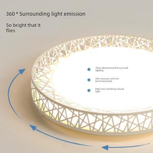 led吸顶灯圆形卧室灯现代简约客厅灯大气餐厅过道阳台中山灯具