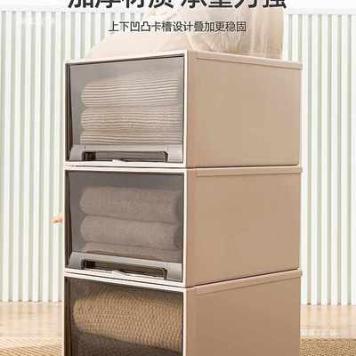 收纳箱抽屉式塑料储物箱家用衣服整理箱透明加厚衣柜衣物收纳盒子