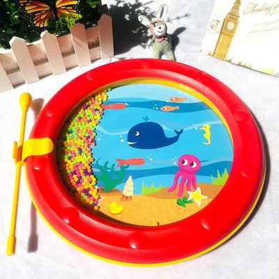 正品红色海鼓具婴幼儿沙锤笼铃铛儿童金宝贝早教浪音乐奥夫打尔击