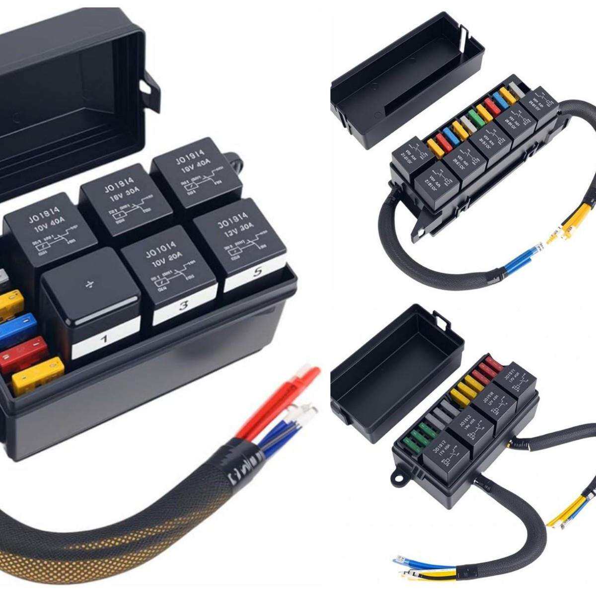 12V24保险丝继电器盒 汽车卡车船舶UTV6路11路12路保险丝继电器块
