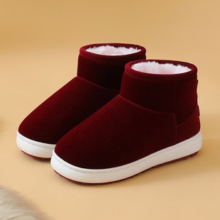 妈妈鞋 加厚底防滑老人棉鞋 冬 保暖防滑居家外穿高包跟棉拖鞋 男女款
