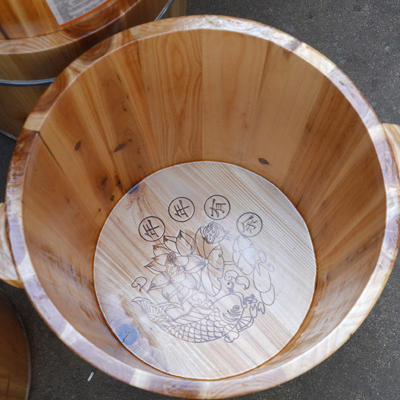 藏生堂藏奥堂40cm高家用杉木泡脚桶洗脚木桶加厚带盖足浴桶沐足桶