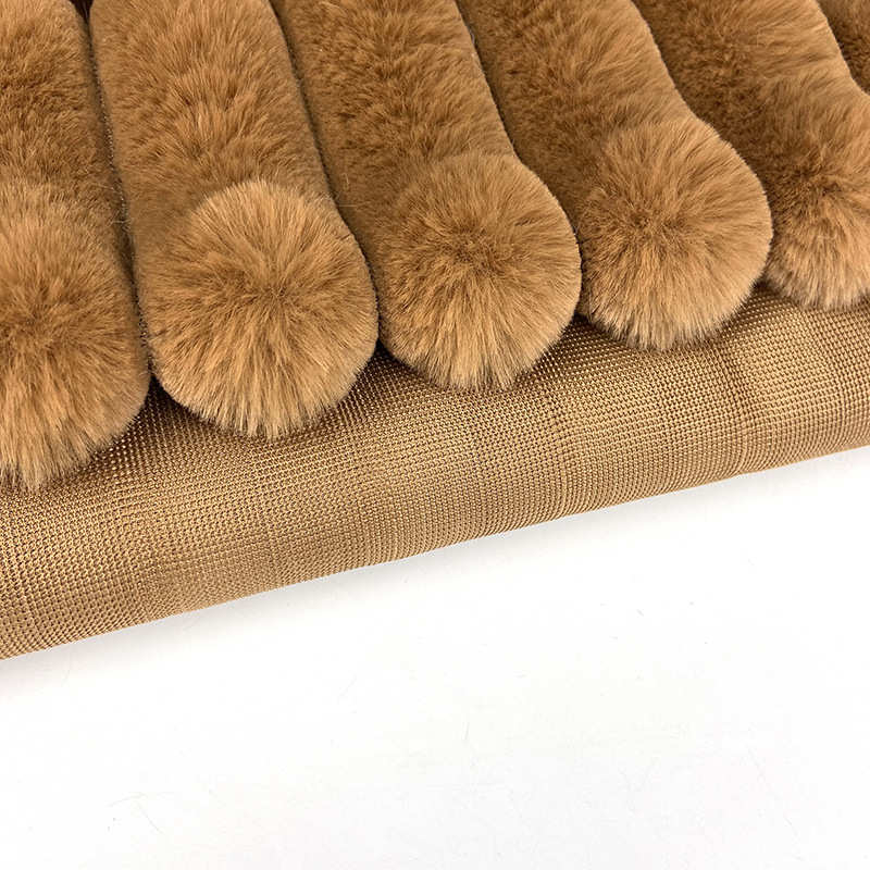 现货3.5CM兔毛抽条 竖条兔毛剪沟坑条绒布 家纺抱枕服装鞋材面料