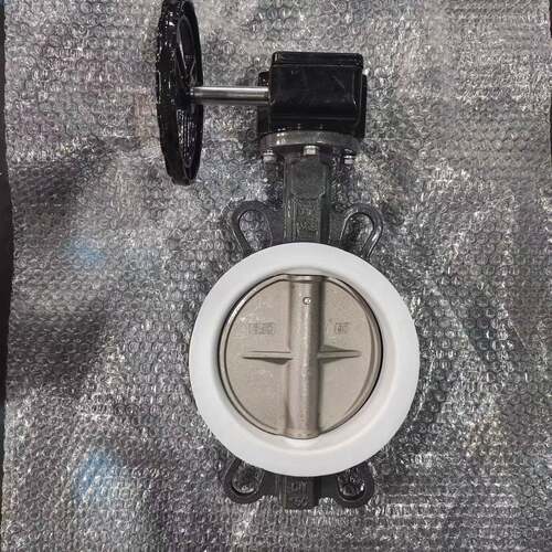 铸钢对夹蝶阀蝶涡轮衬氟蝶354阀 蜗轮软密封阀 厂家天3津D71F-四1
