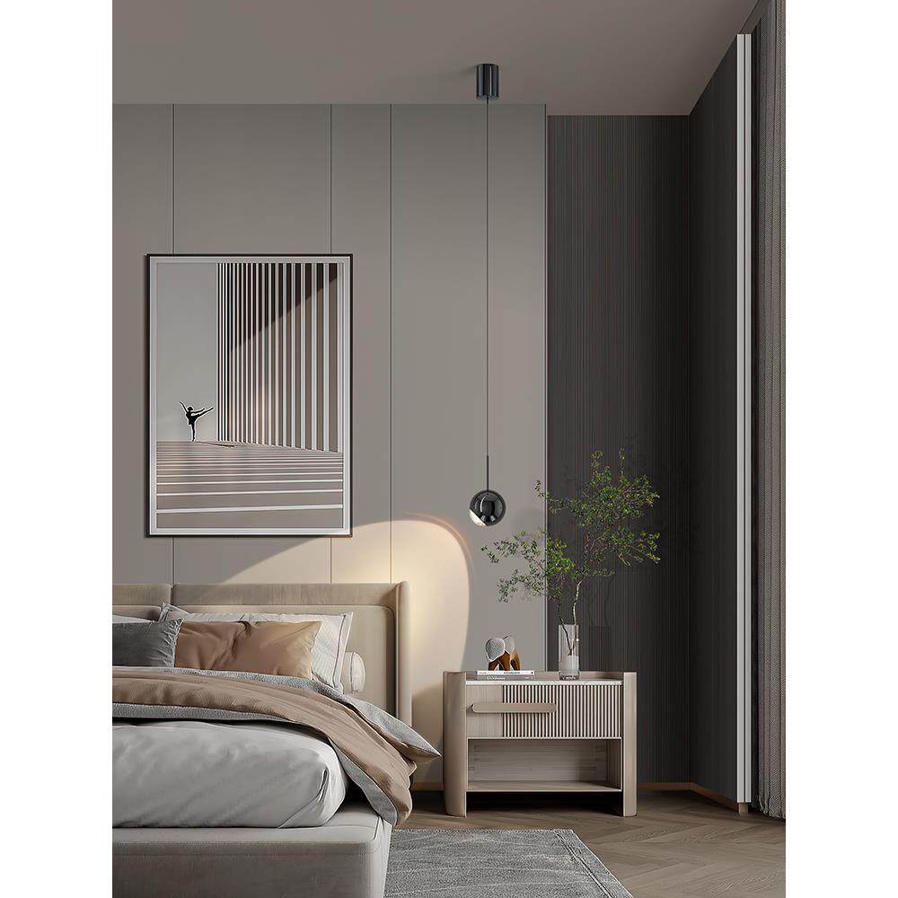 可升降卧室床头小吊灯现代简约智能触摸感应客厅背景墙玄关吊线灯