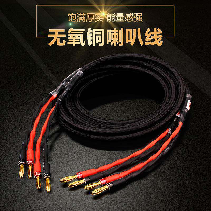 发烧香蕉头喇叭线音箱线 无氧铜音箱环绕线纯铜针插Y插功放音响线