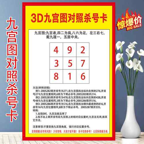 彩票站专用走势图海报福彩3D九宫图对照杀号卡福彩店用品精准