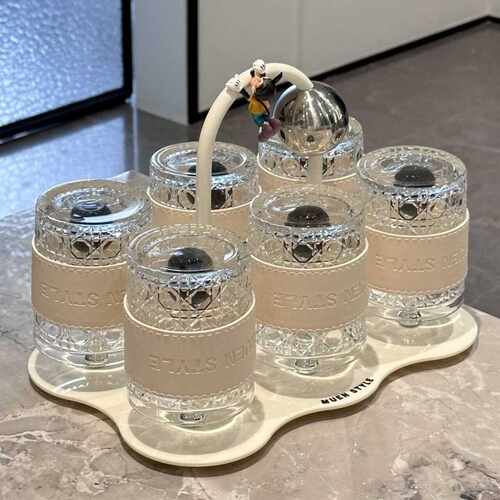 轻奢杯具套装家用客厅待客茶水杯奶油风乔迁新居杯子感赵之吴