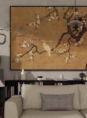 新款直销法式中古风客厅沙发背景墙装饰画中式复古风挂画艺术感侘