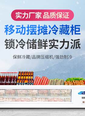 冷藏展示柜电动车摆摊冰柜小吃炸串台式可移动小型冰箱冷冻柜商用