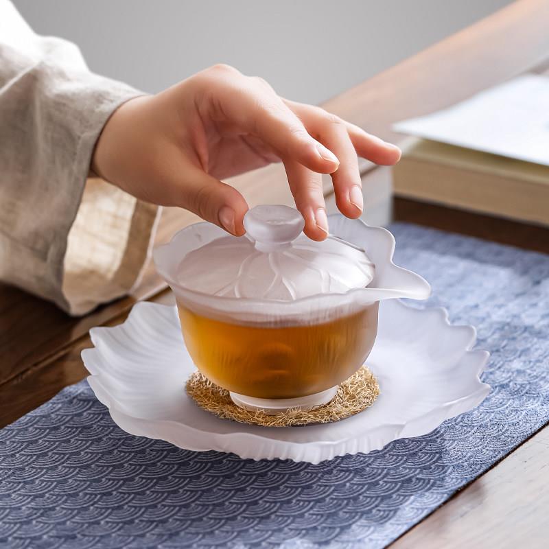 磨YIT砂玻茶璃具套装家用功夫小子盖碗琉璃公道杯轻奢高茶档礼盒