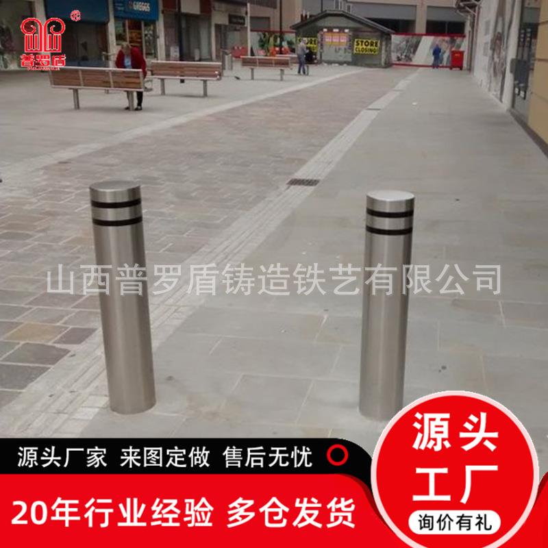 广场不锈钢警示柱加强反光贴防撞柱广场路障学校加厚活动挡车柱
