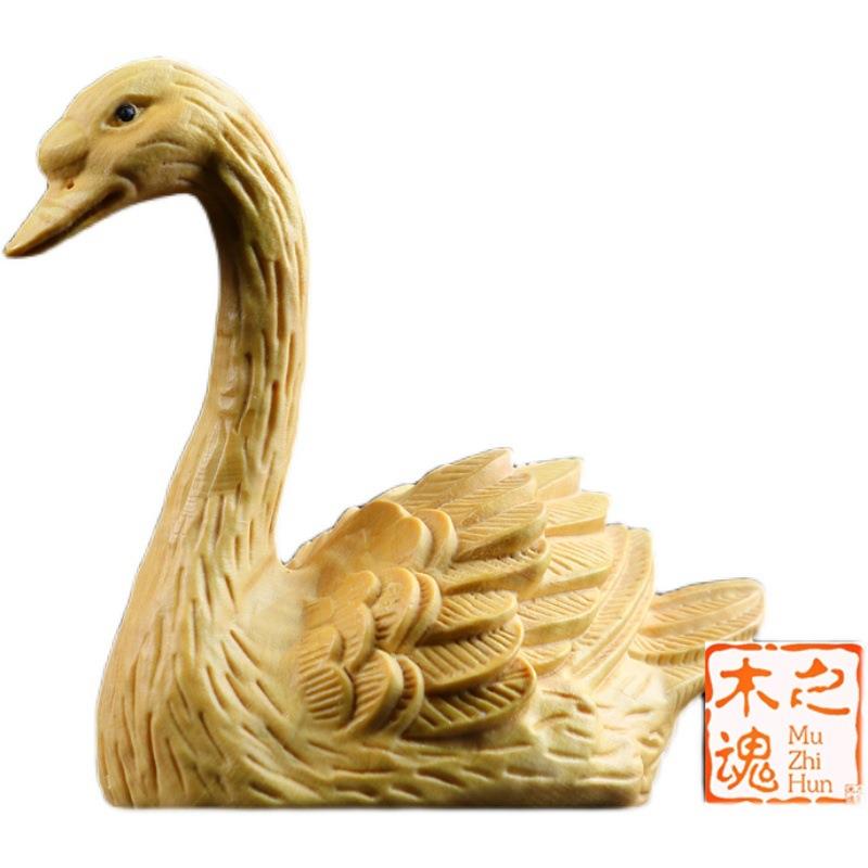 黄杨木雕刻文玩比翼双飞车摆件实木手把件家居装饰品茶宠创意礼品