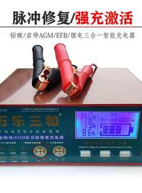 汽车启动和停止电池充电器Agm电池充电器12V24伏全自动维修电机
