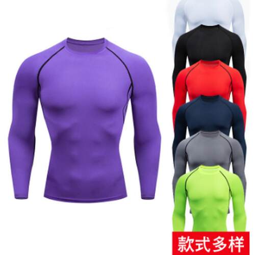 Seven color men's sports tight fitting top, running gym