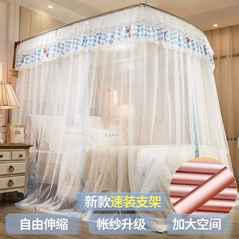 公主伸缩宫廷风加厚落地支架杆加粗蚊帐型 卧室家用2023新款kbq1u