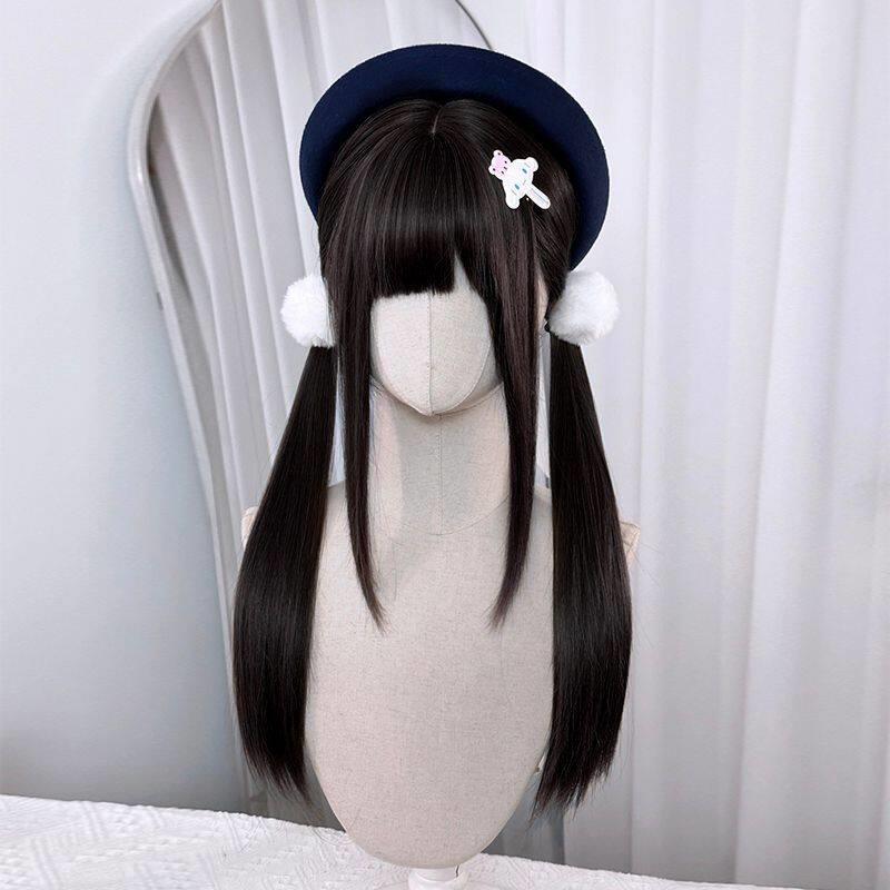 假发女双马尾Lolita黑长直冰冷心事少萝同款日常整顶假发jk假发套