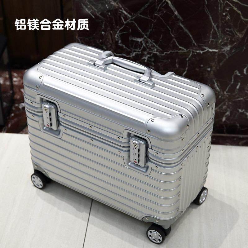 全铝镁合金摄影拉杆箱上翻盖18寸相机箱金属机长箱男登机行李箱女