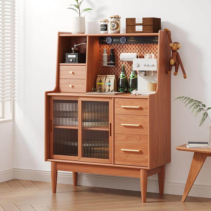 日式实木餐边柜茶水酒柜靠墙整体橱柜北欧多功能客厅碗盘柜收纳柜,住宅家具,餐边柜,淘宝优惠券,粉丝福利购,淘宝优惠卷