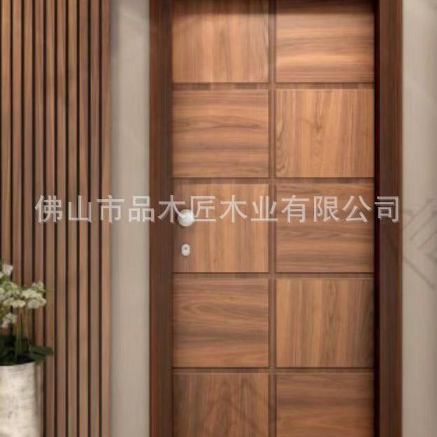 出口大门黑胡桃贴皮北欧室内卧室门实木复合门木门单开门平开门